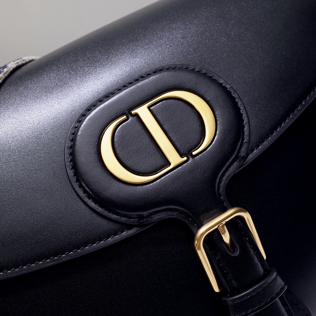 Large Dior Bobby Bag Black Box Calfskin